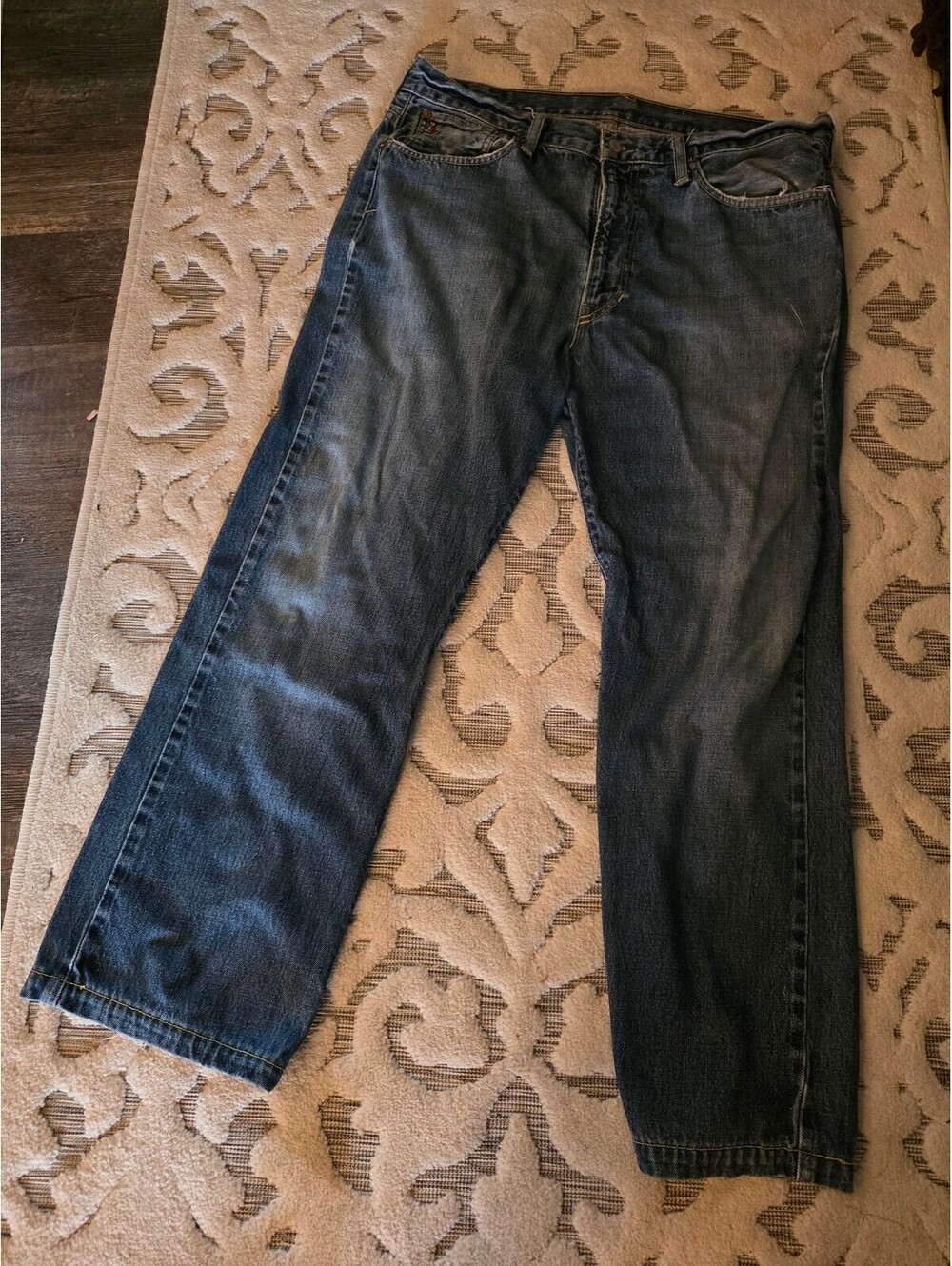 Vintage Polo Ralph Lauren Blue Denim Jeans with Classic Five-Pocket Design